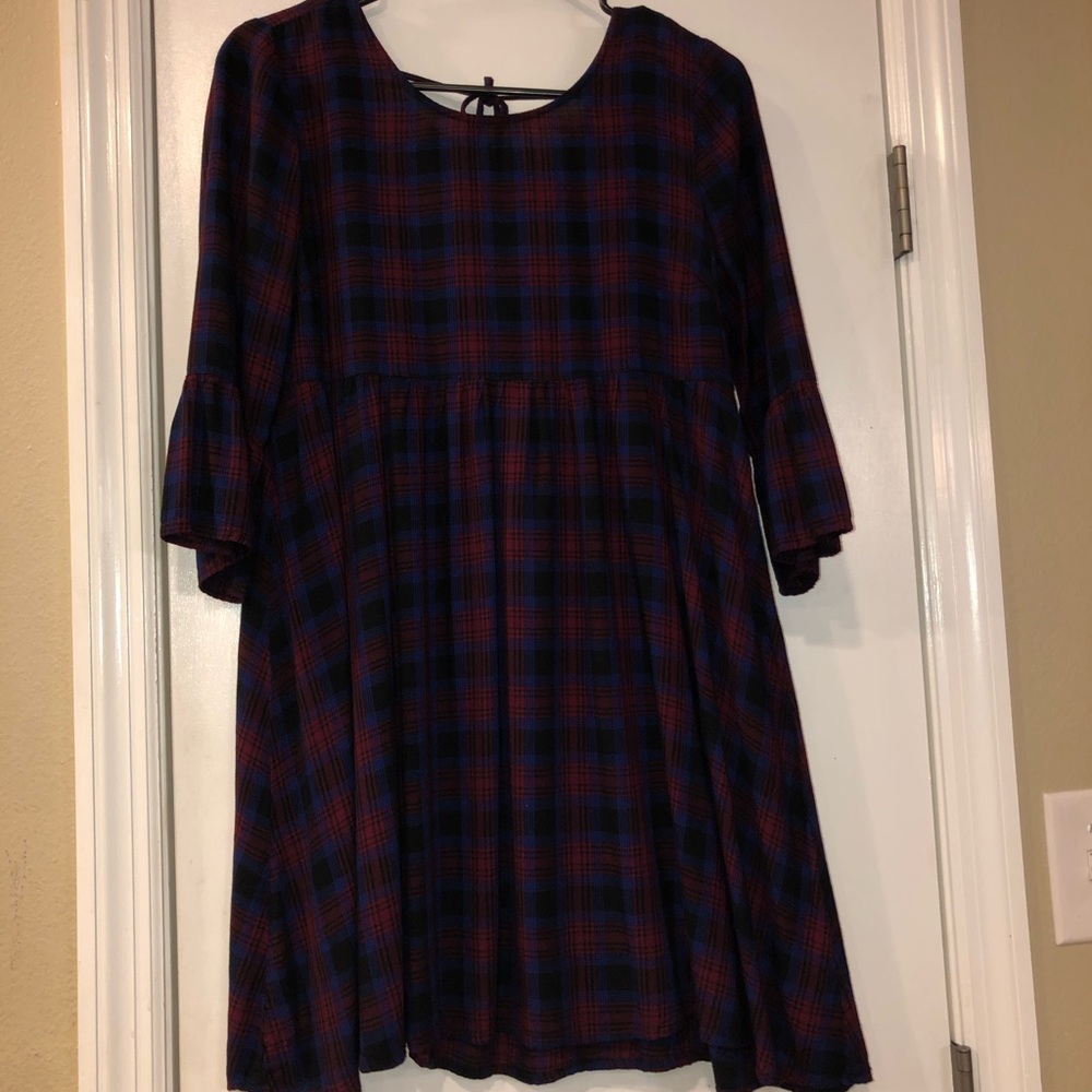 plaid swing dress